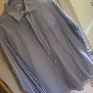 Van Heusen Men's Light Blue Checkered Dress Shirt